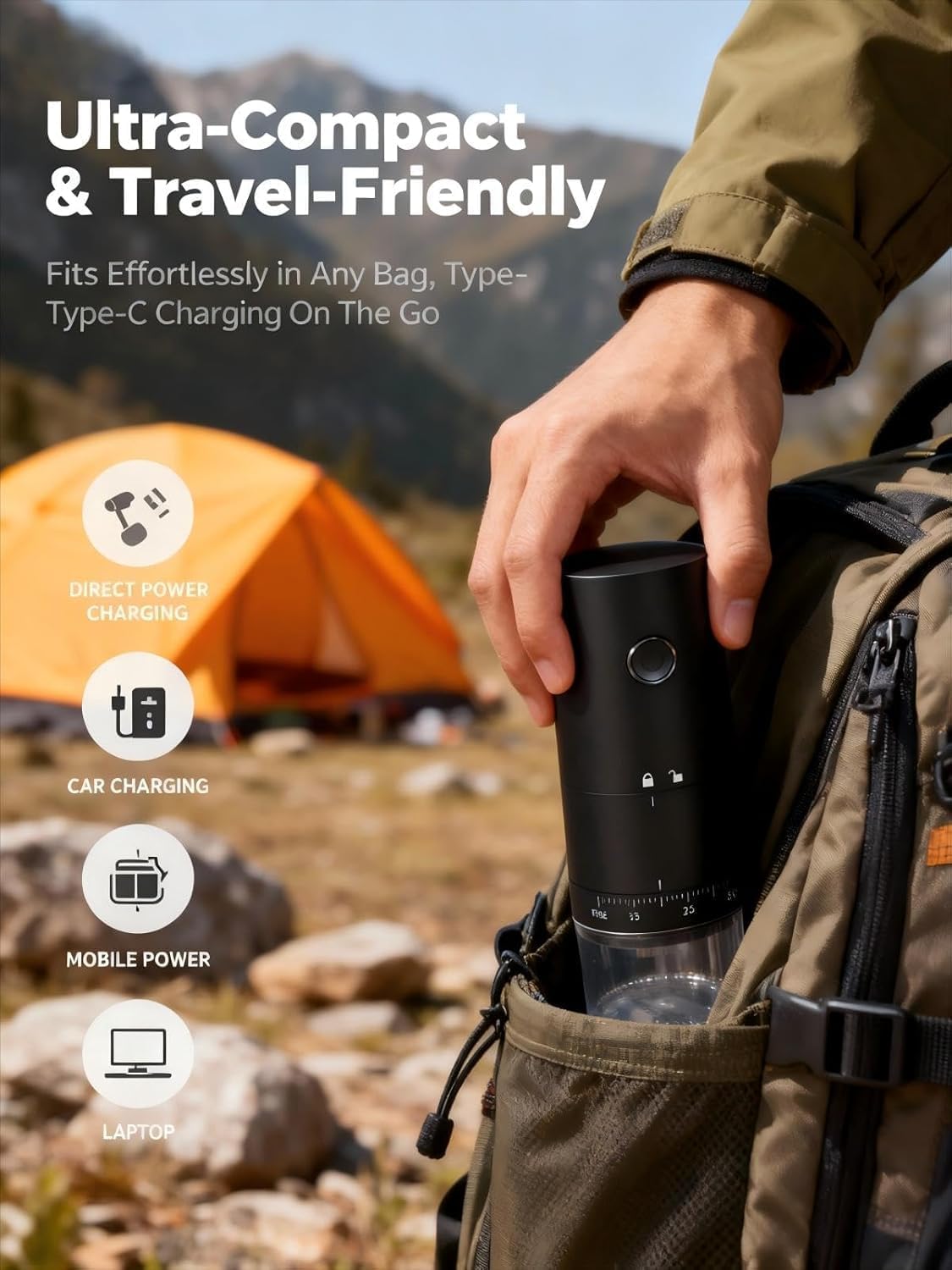 Portable Electric Burr Coffee Grinder