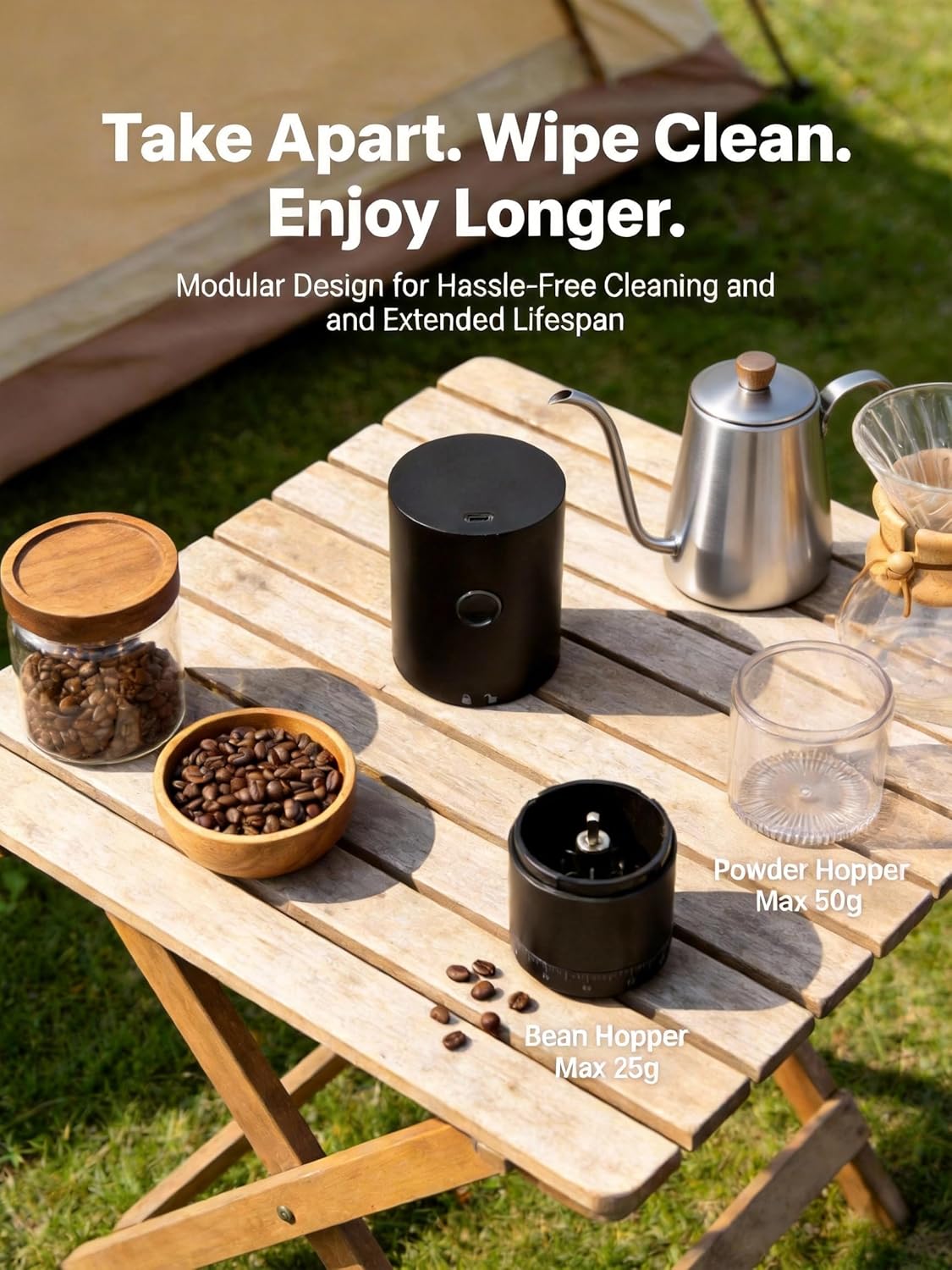 Portable Electric Burr Coffee Grinder