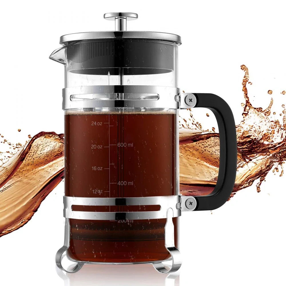 34-Ounce French Press Coffee Maker Tea Borosilicate Glass Brewer