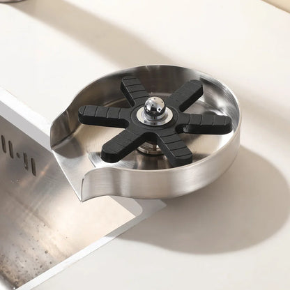 Kitchen Sink Stainless Steel Glass Cleaning Rinser Washer