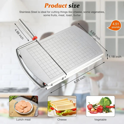 Kitchen Stainless Steel Cheese Slicer Cutter Board
