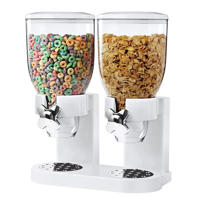 Dry Food Cereal Double Dispenser Box Container