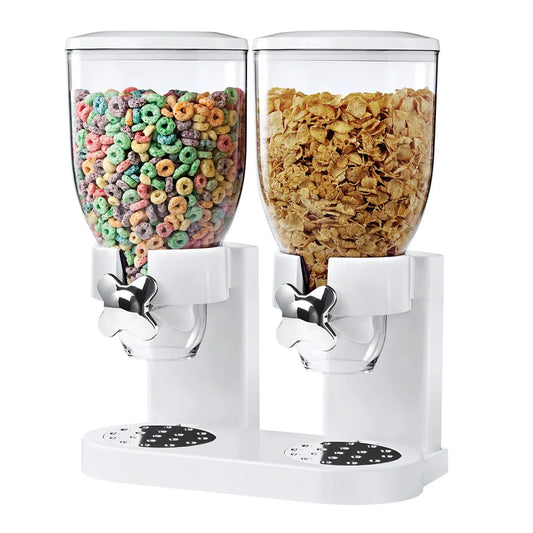 Dry Food Cereal Double Dispenser Box Container