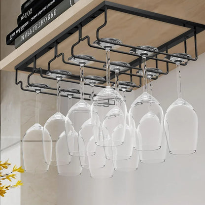 Wall Mounted Under Cabinet Wine Glass Rack