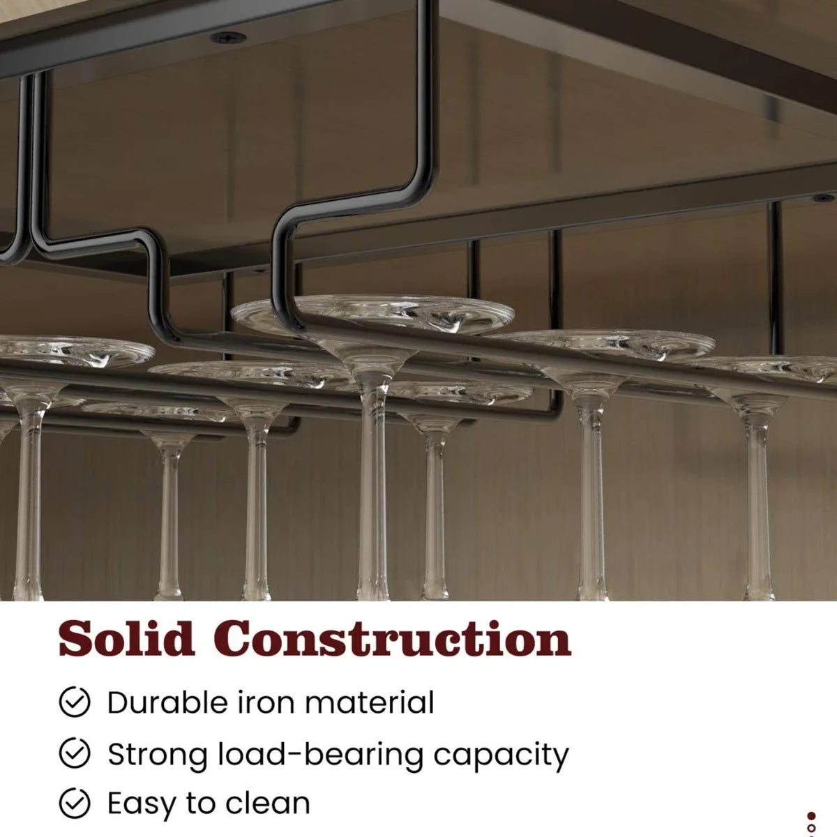 Wall Mounted Under Cabinet Wine Glass Rack