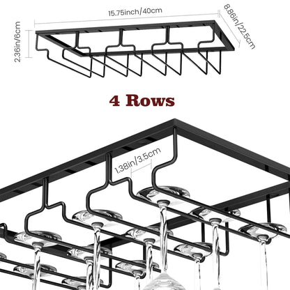 Wall Mounted Under Cabinet Wine Glass Rack
